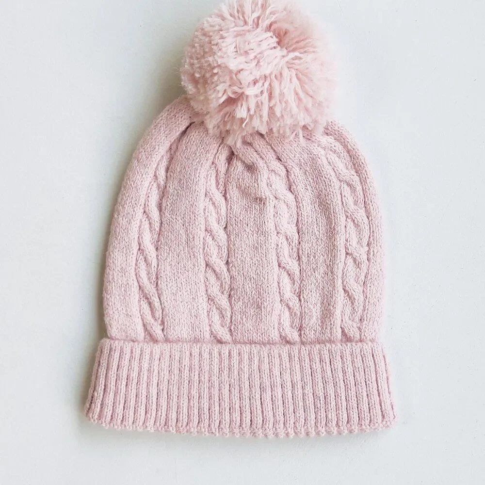 Baby Knit Jumpsuit Buttoned Outfit with Beanie Jumper for Baby Girl
